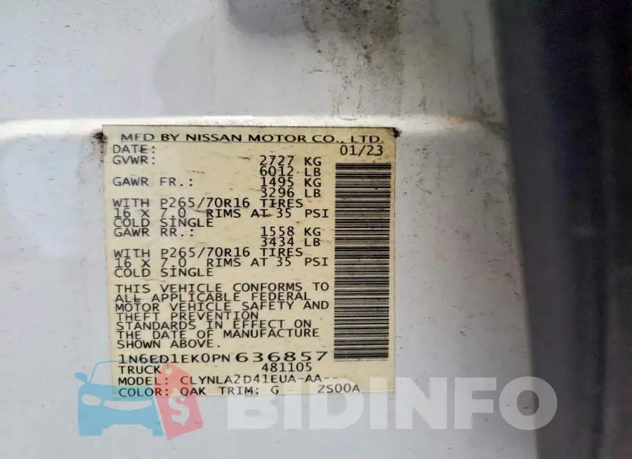 1N6ED1EK0PN636857 Photo# 12