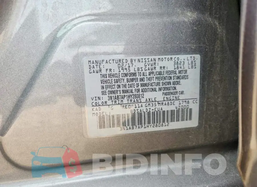 3N1AB7AP1HY280812 Photo# 12