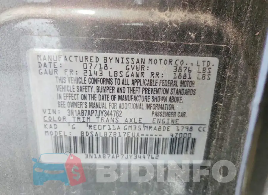 3N1AB7AP7JY344762 Photo# 12