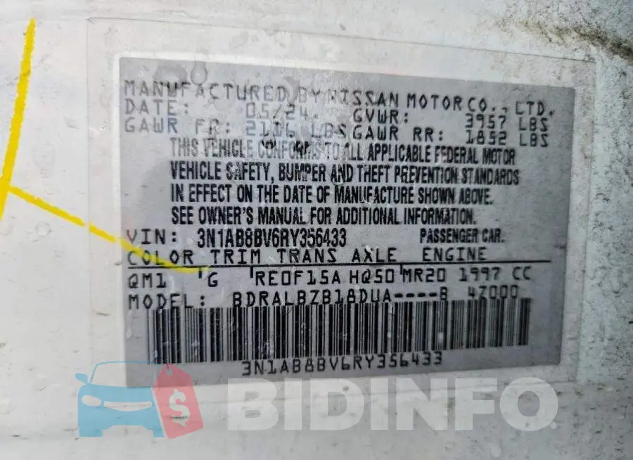 3N1AB8BV6RY356433 Photo# 12
