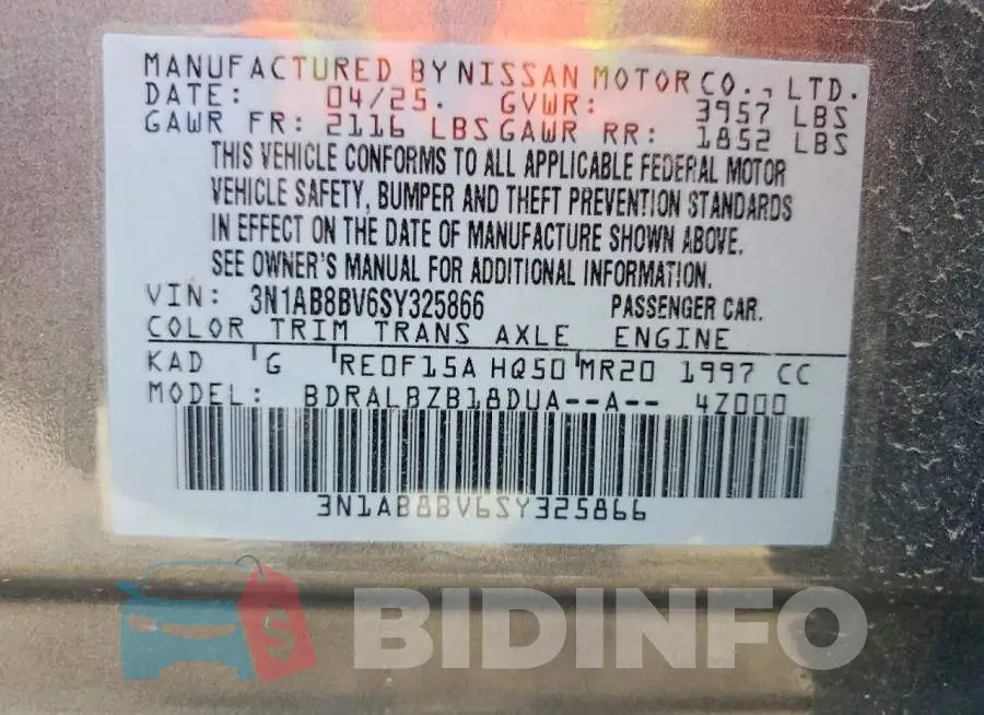 3N1AB8BV6SY325866 Photo# 12