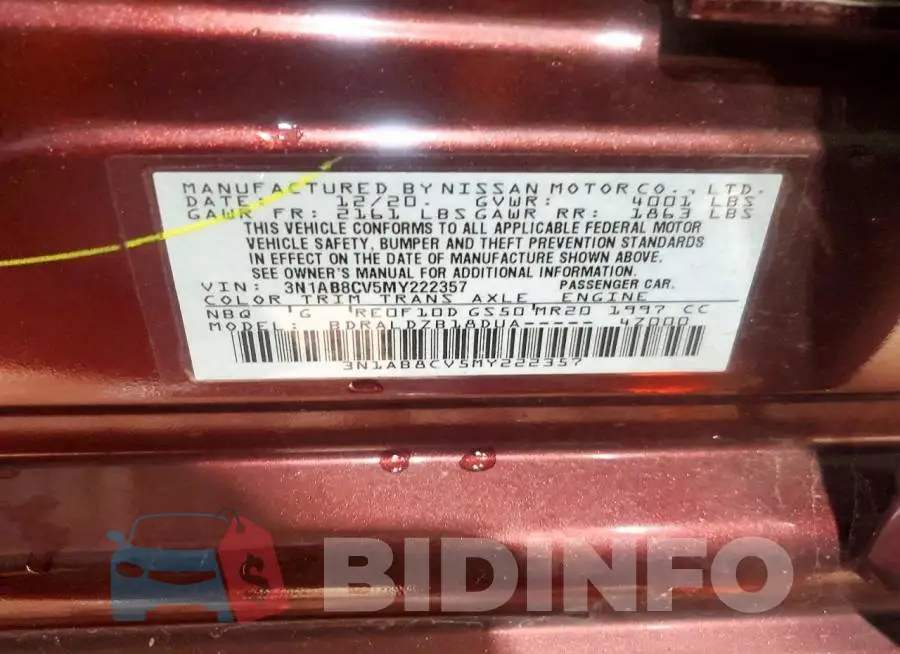 3N1AB8CV5MY222357 Photo# 12