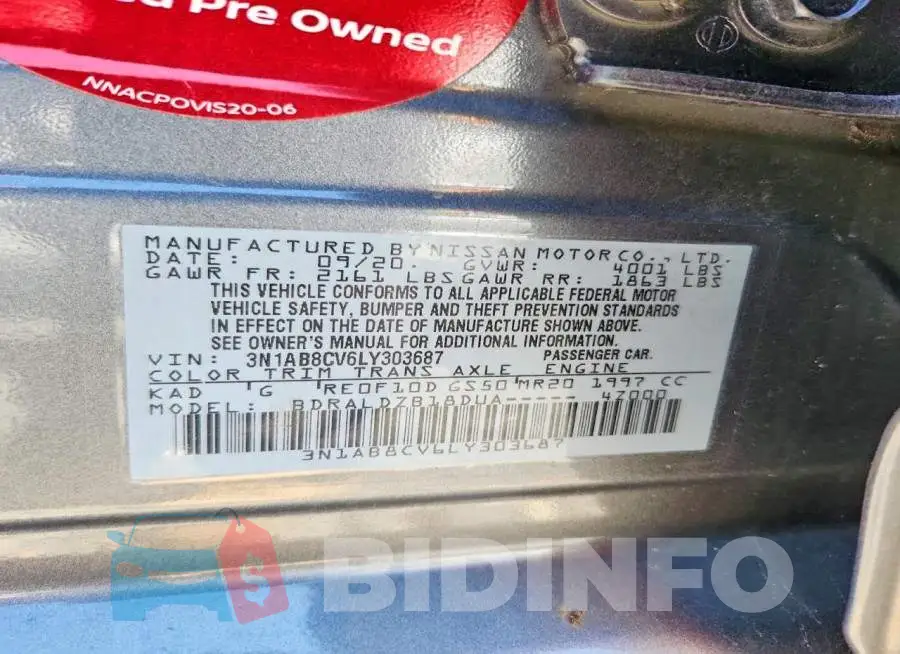 3N1AB8CV6LY303687 Photo# 13