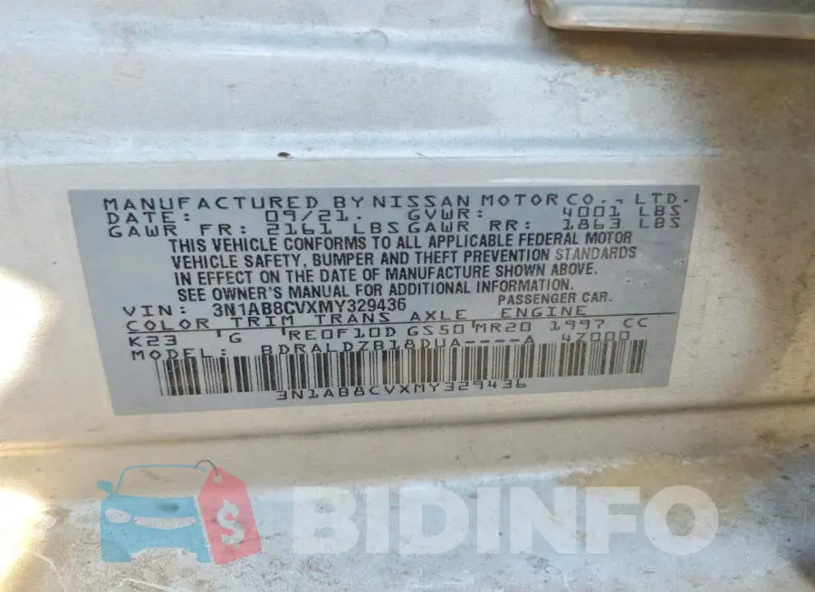 3N1AB8CVXMY329436 Photo# 12