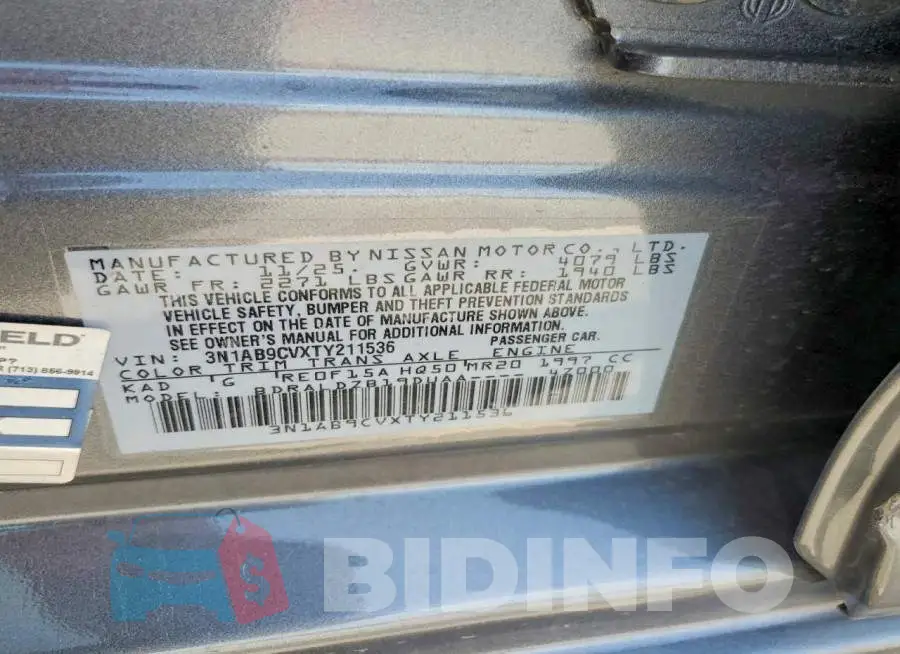 3N1AB9CVXTY211536 Photo# 12