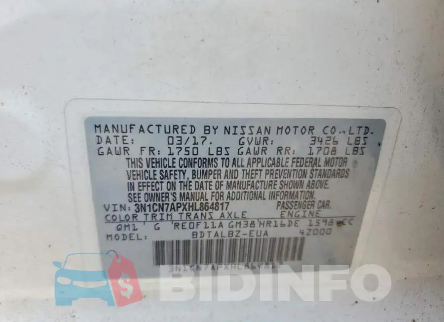 3N1CN7APXHL864817 Photo# 12