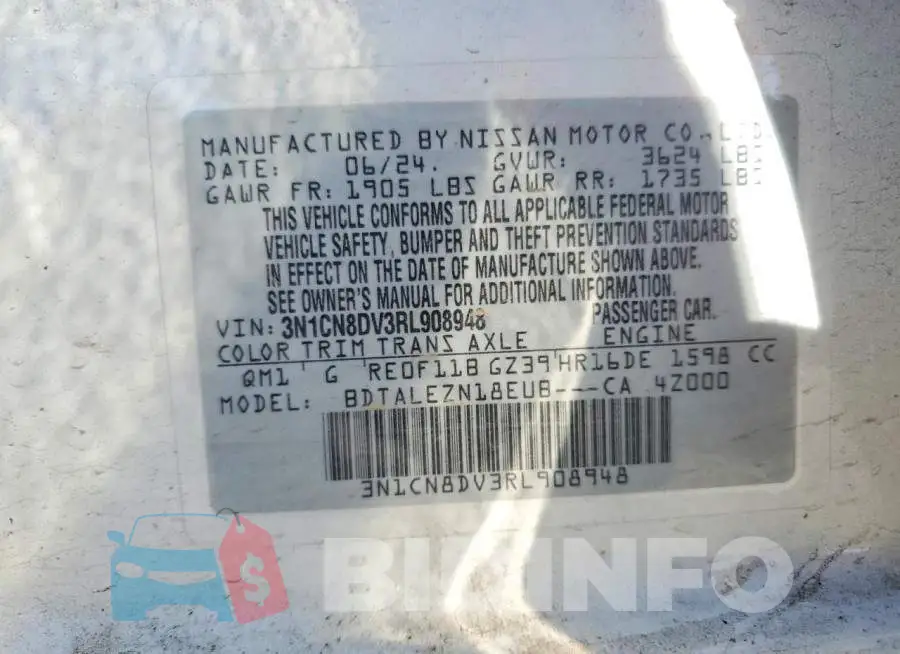 3N1CN8DV3RL908948 Photo# 13