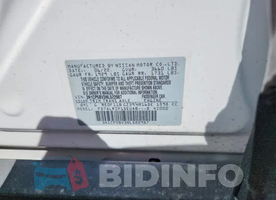 3N1CP5BV3NL522987 Photo# 13
