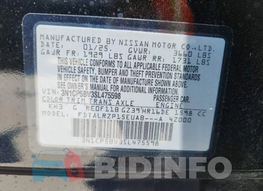 3N1CP5BV3SL475598 Photo# 12