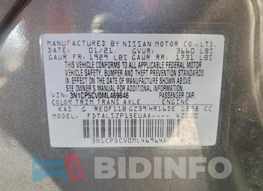3N1CP5CV0ML469646 Photo# 12