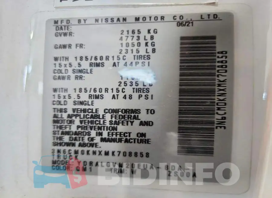 3N6CM0KNXMK708858 Photo# 14