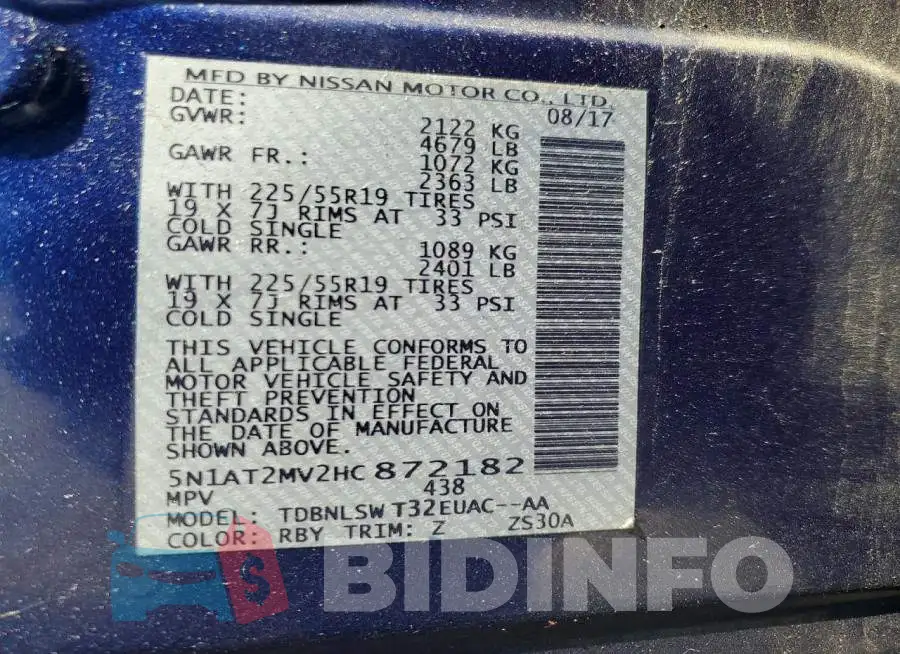 5N1AT2MV2HC872182 Photo# 14