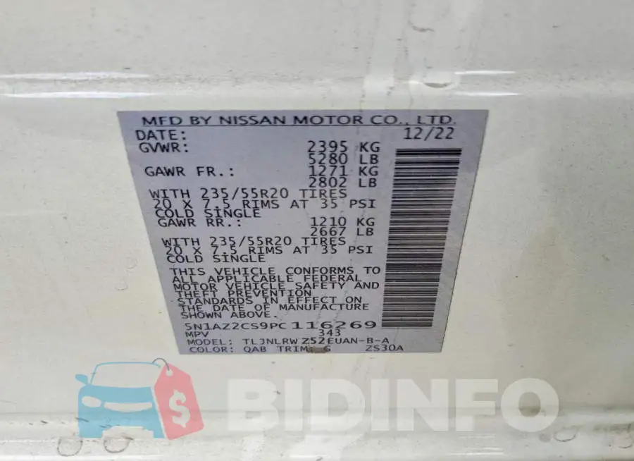 5N1AZ2CS9PC116269 Photo# 13