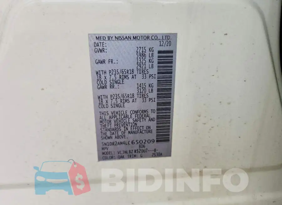 5N1DR2AM4LC650209 Photo# 13