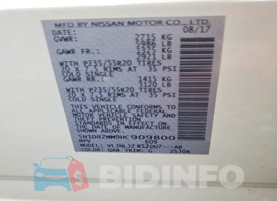 5N1DR2MM9HC909800 Photo# 12