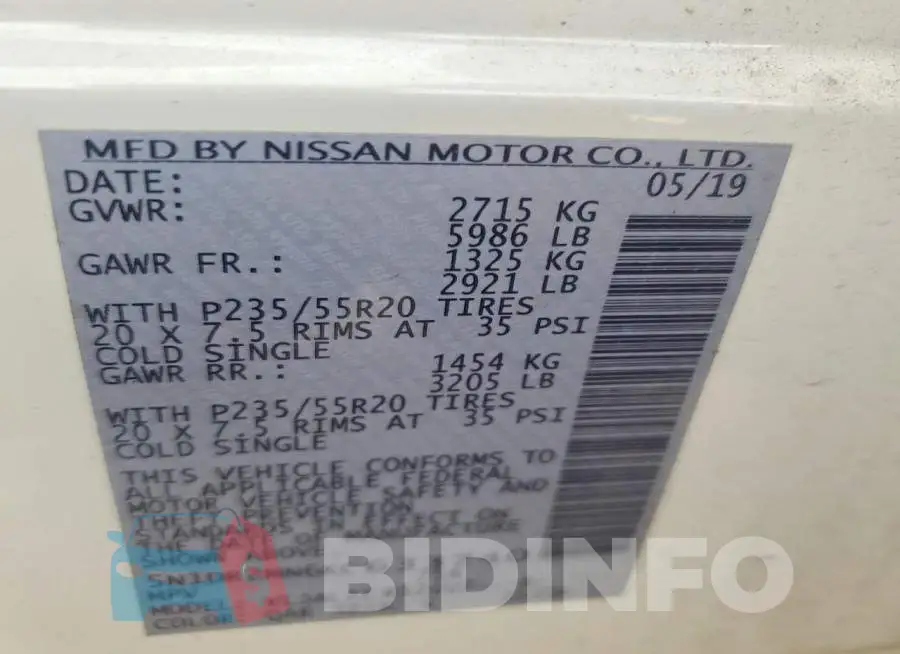 5N1DR2MN6KC633740 Photo# 12