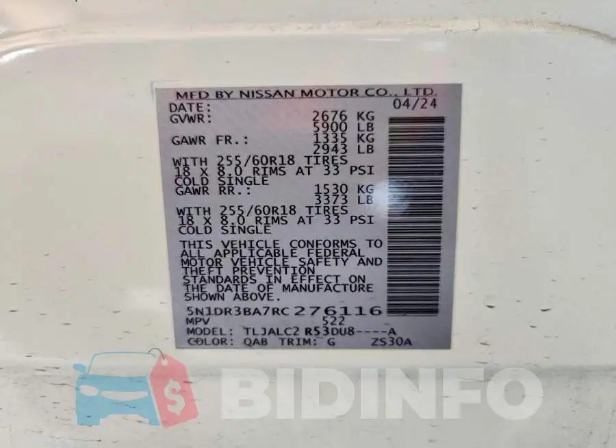 5N1DR3BA7RC276116 Photo# 14