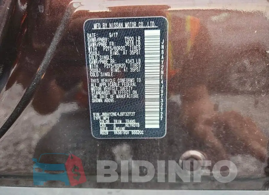 JN8AY2NE4J9732727 Photo# 12