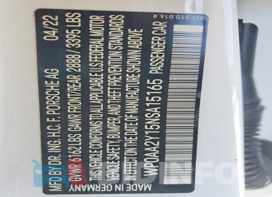 WP0AA2Y15NSA15165 Photo# 13