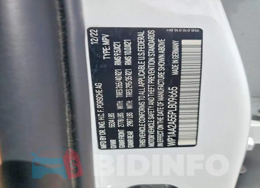 WP1AA2A55PLB09665 Photo# 12