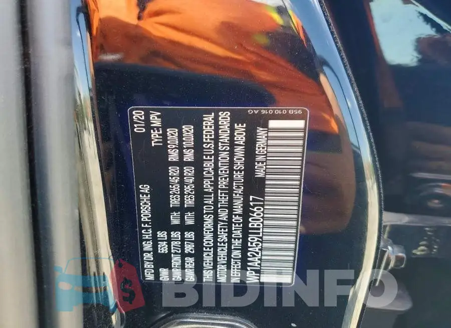 WP1AA2A59LLB06617 Photo# 12