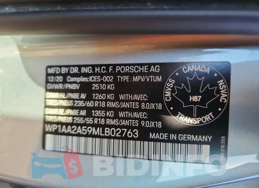 WP1AA2A59MLB02763 Photo# 14