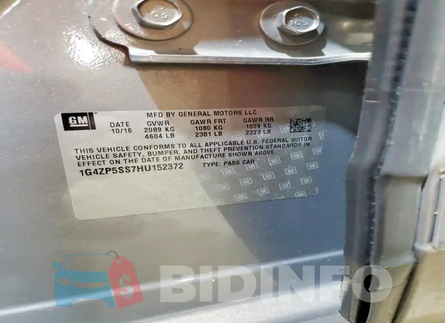 1G4ZP5SS7HU152372 Photo# 12