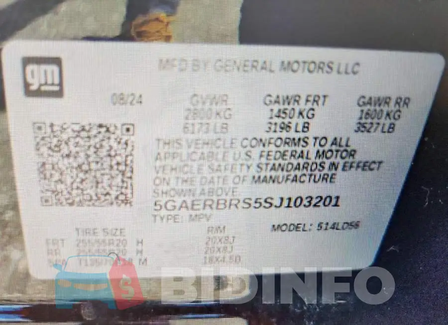 5GAERBRS5SJ103201 Photo# 13