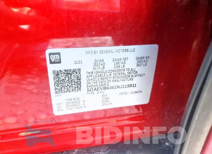 5GAEVBKW1NJ115911 Photo# 13