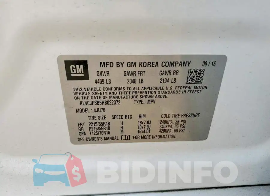 KL4CJFSB5HB022372 Photo# 13