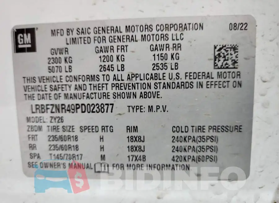 LRBFZNR49PD023877 Photo# 13