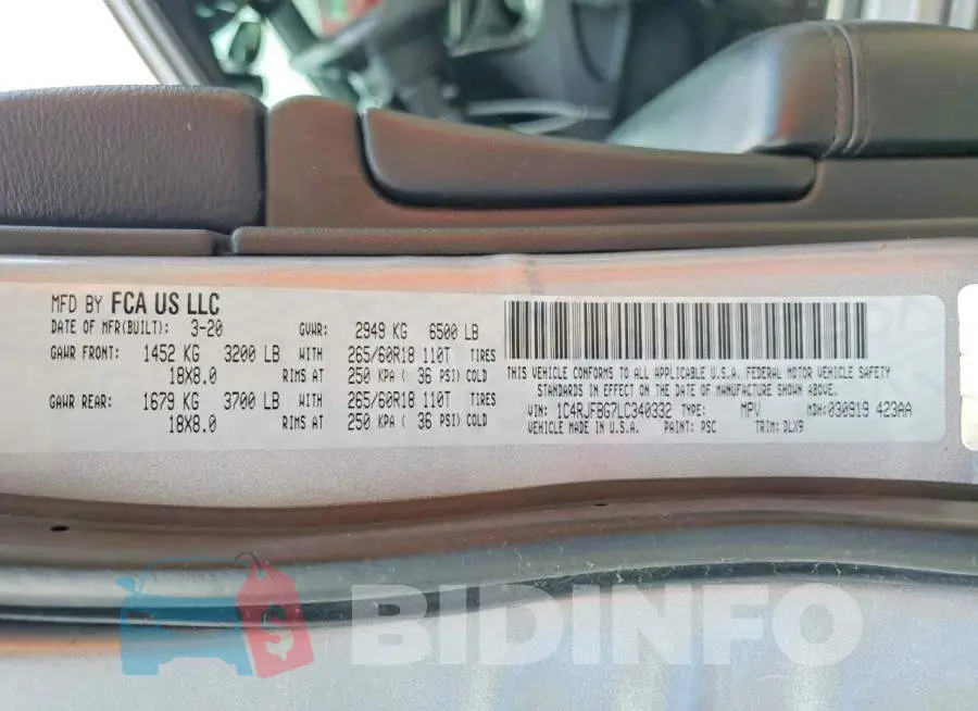1C4RJFBG7LC340332 Photo# 13