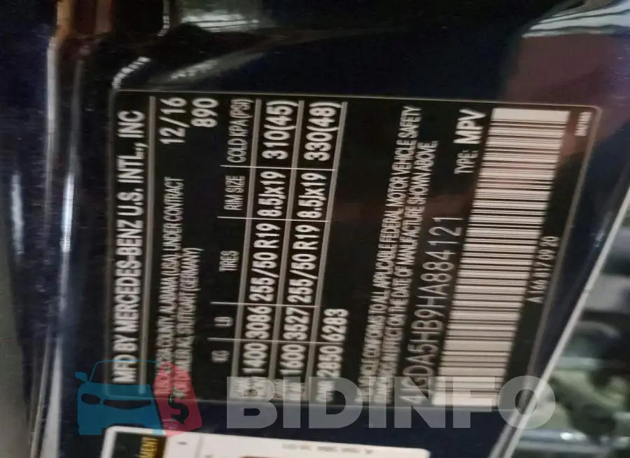 4JGDA5HB9HA884121 Photo# 13
