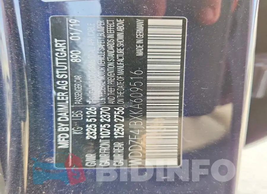 WDDZF4JBXKA609516 Photo# 12