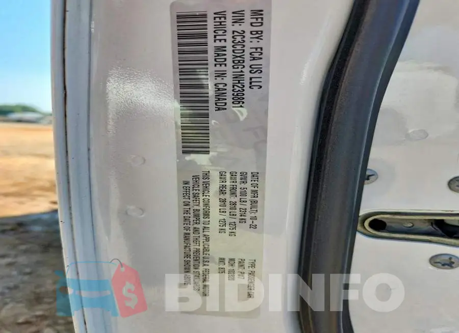 2C3CDXBG1NH239861 Photo# 13