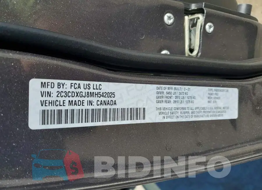 2C3CDXGJ8MH542025 Photo# 12
