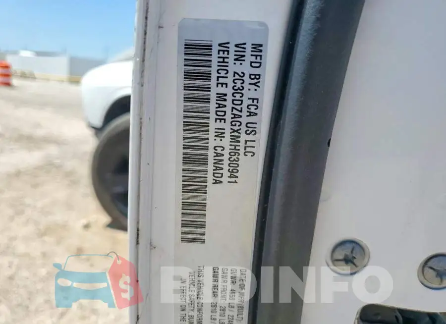 2C3CDZAGXMH630941 Photo# 13