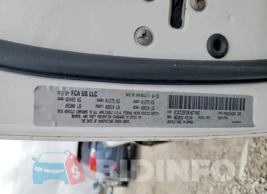 2C3CDZBT6KH677067 Photo# 13