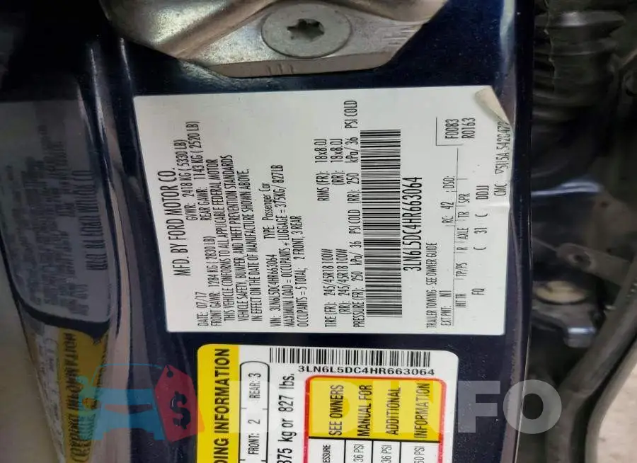 3LN6L5DC4HR663064 Photo# 12
