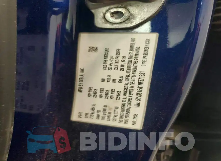5YJ3E1EA1NF371831 Photo# 12