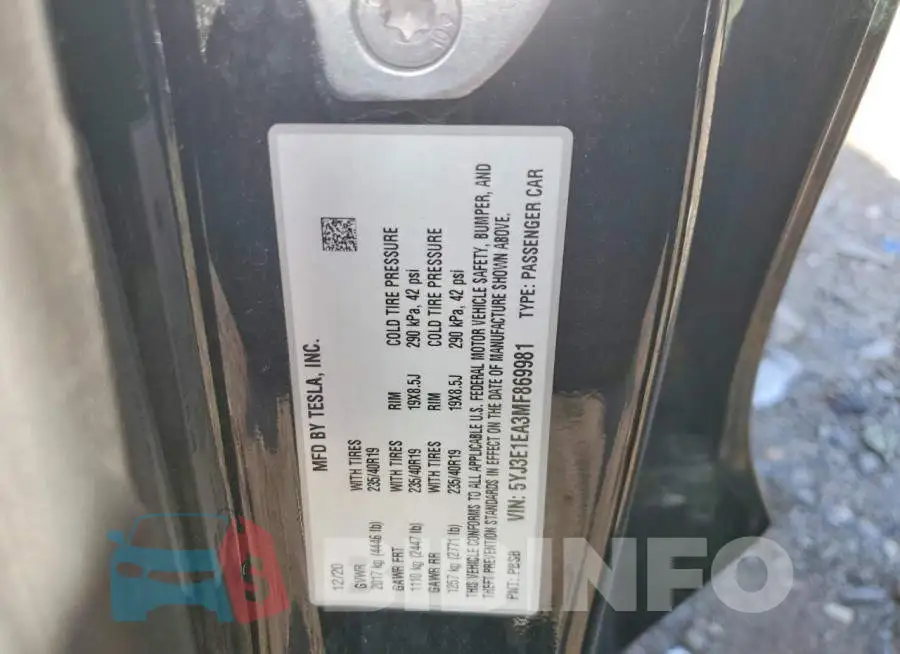 5YJ3E1EA3MF869981 Photo# 12