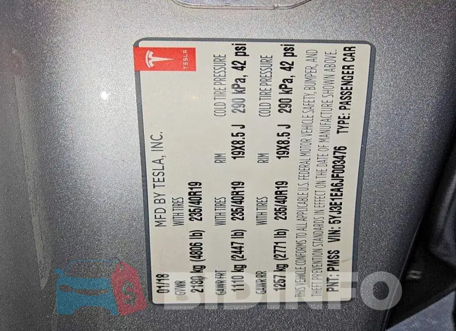 5YJ3E1EA6JF003476 Photo# 12