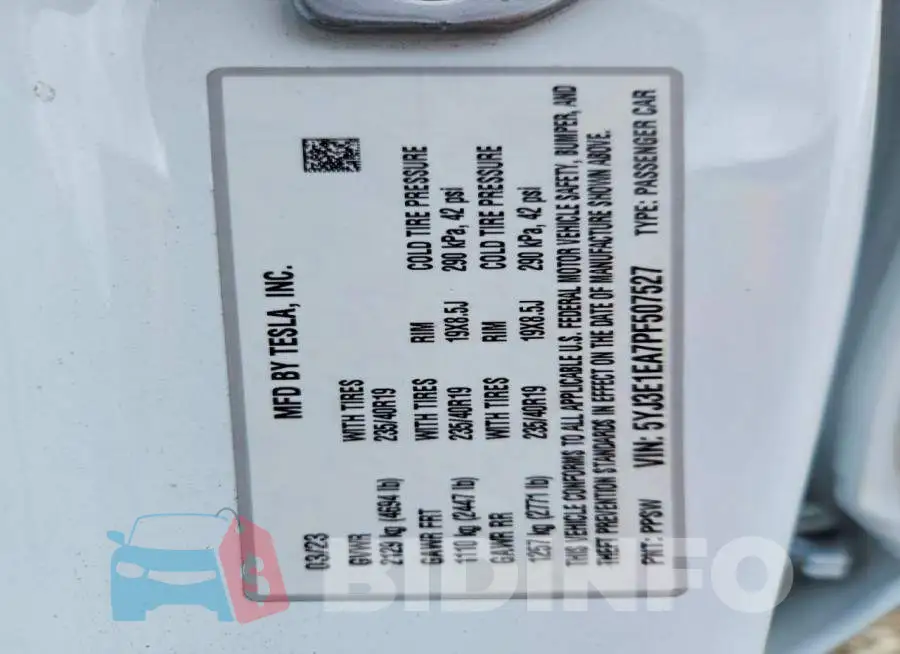 5YJ3E1EA7PF507527 Photo# 13