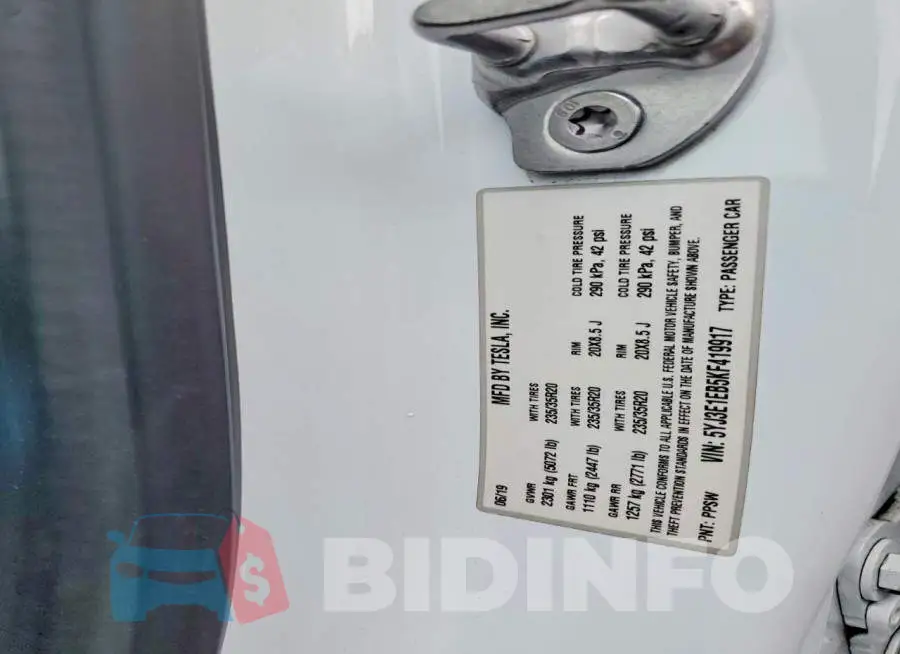 5YJ3E1EB5KF419917 Photo# 12