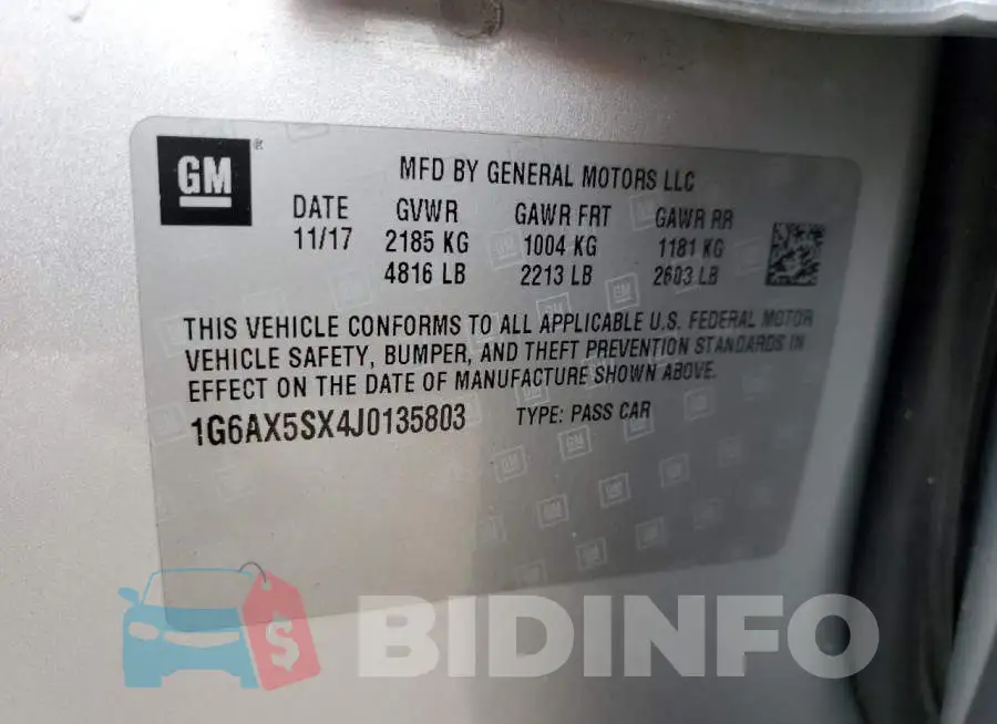 1G6AX5SX4J0135803 Photo# 12