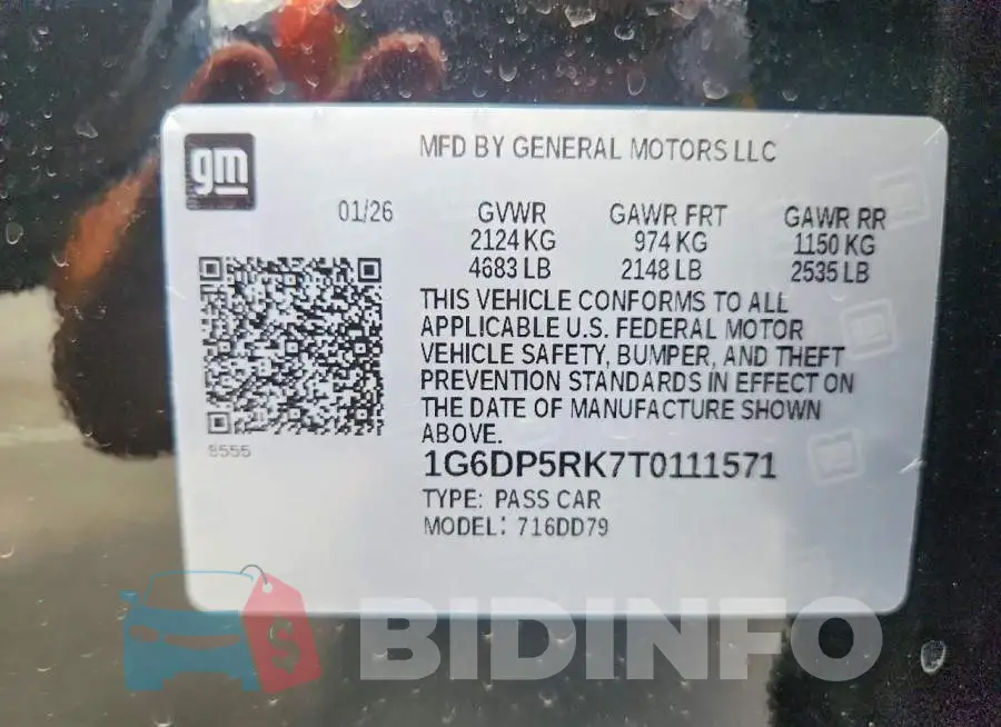 1G6DP5RK7T0111571 Photo# 12