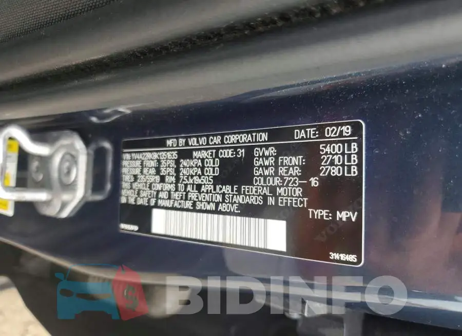 YV4A22RK8K1351635 Photo# 13