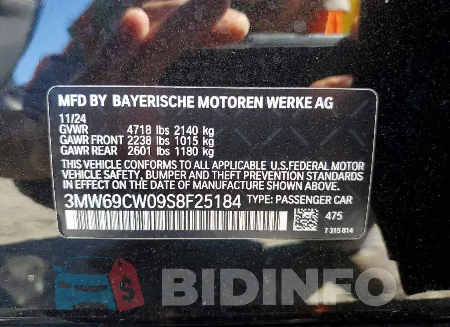 3MW69CW09S8F25184 Photo# 13