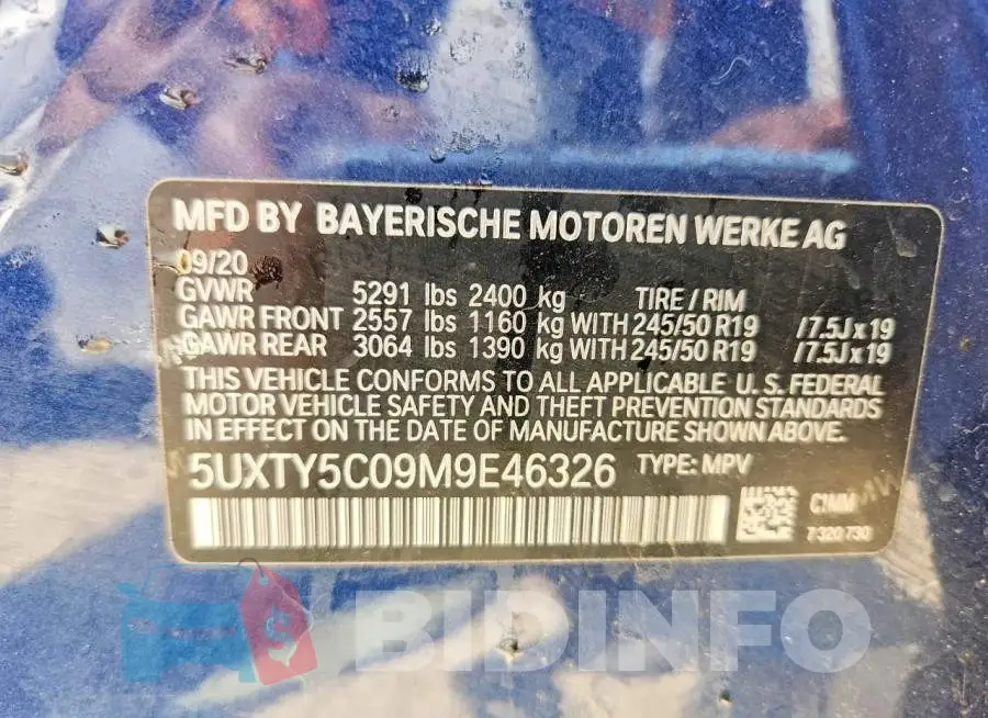 5UXTY5C09M9E46326 Photo# 13