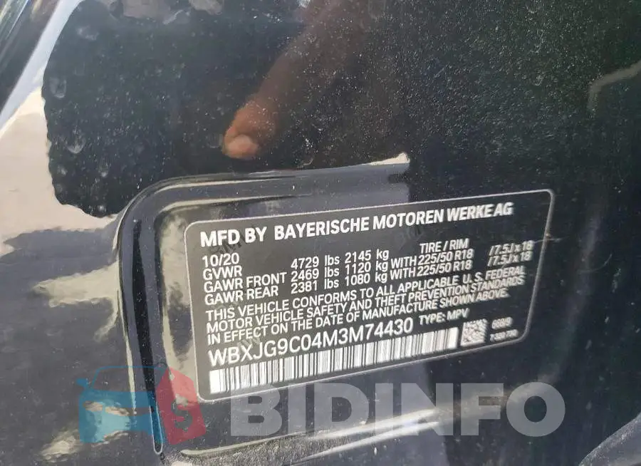 WBXJG9C04M3M74430 Photo# 13